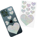 Dragon Grips Heart Stickers - 10 Pcs Holographic Heart-Shaped Rubberized Grip Stickers - Waterproof, Multi-Purpose, Non-Slip, Textured Cell Phone Grip Tape for Laptop, Mouse, Tablet, iPad, iPhone Case