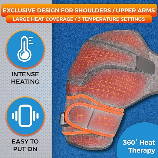 Sticro Shoulder Heating Pad with Auto-Off for Pain Relief, 3 Heat & 5 Timer Settings, Fast Heat Brace for Frozen Shoulder, Rotator Cuff Relief