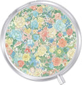 Round Pill Case Small Pill Box with Mirror Pocket 3 Compartment Vitamin Pill Medicine Case Organizer Pill Containers for Traveling Flower Blooming