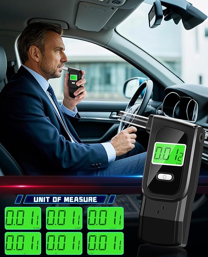 2026 Upgraded Breathalyzer, Breathalyzers for Alcohol with LCD Digital Display, Portable Alcohol Breathalyzer Tester for Home Use(10 Mouthpieces)