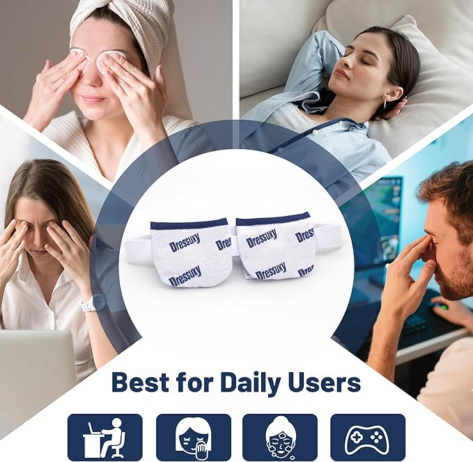 Heated Eye Mask & Microwavable Eye Compress | Gentle Steam Heat for Eye Comfort 2pc White