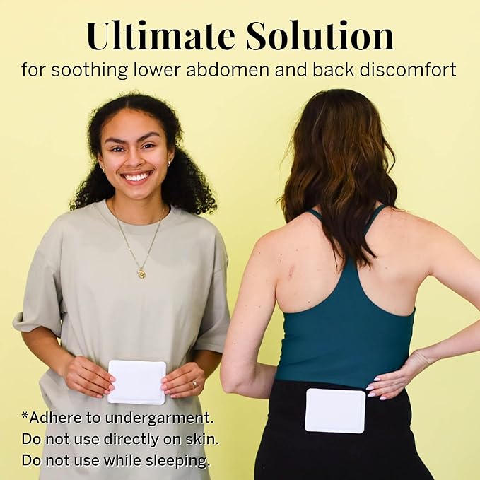 Pixie Period Cramps Menstrual Pain Relief Heat Patches - Lower Abdominal & Back Ache Therapy - Natural Alternative to Lidocaine ICY Hot - Up to 8 Hours - 3 Count Discreet Disposable Heat Pads
