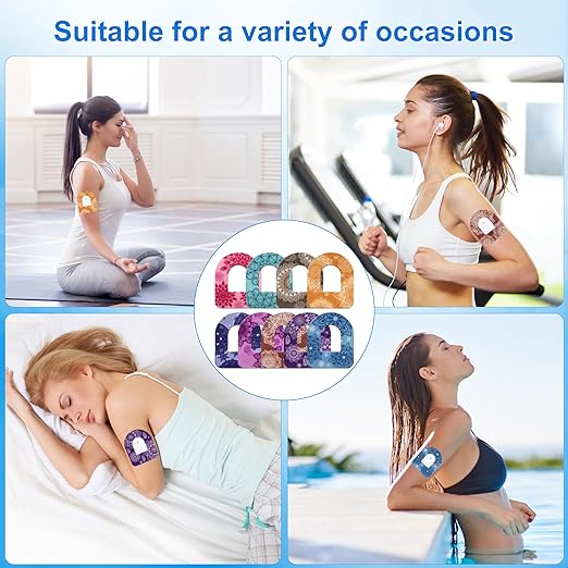 9PCS Adhesive Patches for Omnipod Waterproof Adhesive Patch for CGM Sensors Hypoallergenic, Breathable & Extended Wear Secure Medical Grade Tape for Diabetes Glucose Monitor