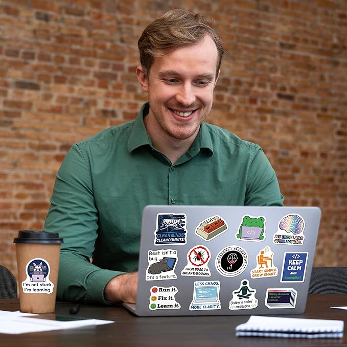200PCS Programming Stickers, Vinyl Coding Stickers for Developers Programmers Engineers Geeks, Tech Sticker Pack for Laptop Water Bottle, Computer Science Gift