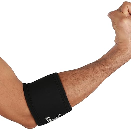 Stoic 7MM Compression Sleeve Cuff (Heavy Neoprene Construction) for arm, Elbow, Lower Leg Compression and Warmth While Weight Lifting, Powerlifting, Bench Pressing (9 Inch, Black)