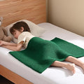 Guohaoi Knitted Weighted Lap Pad (Green 20"x30" 2lbs) No Beads Cooling Weighted Blanket Kids for Nap, Breathable Chunky Knit Blanket, Small Throw Blanket for Travel Indoor Outdoor