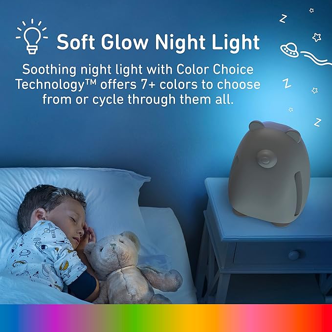 Pure Enrichment PureBaby Kids Bear Air True HEPA Air Purifier - 4 Stage Air Filtration, UV-C Light, & Night Light for Medium-Large Rooms - Baby Nurseries, Kid Bedrooms (Sweet Oat)