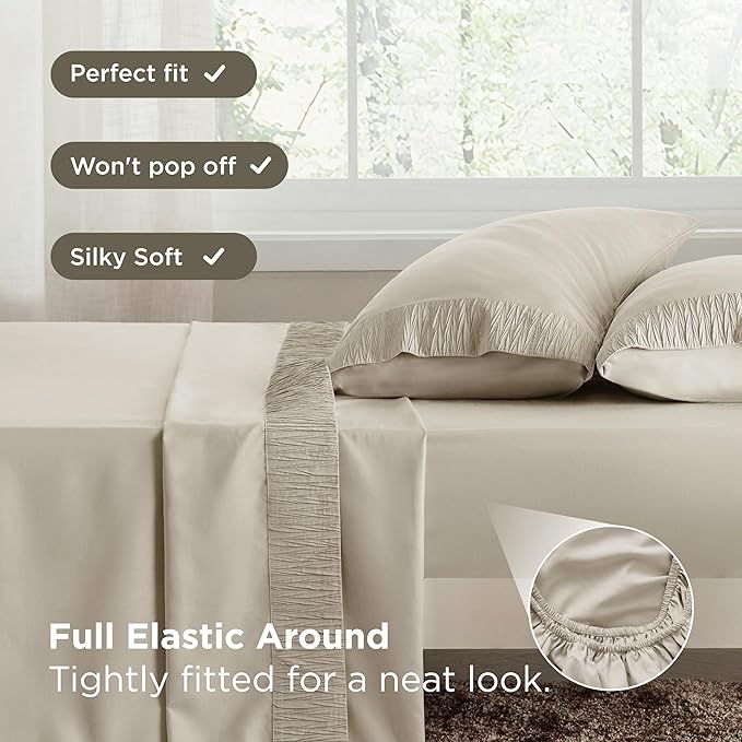 Bedsure Twin XL Sheet Sets Dorm Bedding - 3 Pieces Soft Extra Long Twin Sheets, Hotel Luxury, Easy Care Microfiber for Women, Men, Linen