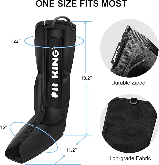 FIT KING Air Compression Recovery System, Sequential Massage Boots for Foot and Calf, Professional Compression Therapy Device Improves Leg Circulation and Pain Relief