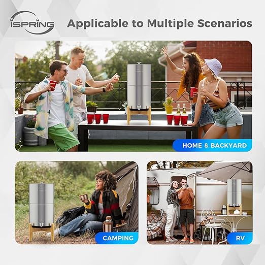 iSpring FDGF2 Activated Carbon Water Filter for iSpring DGF2 Gravity-fed Stainless Steel Countertop Water Filter System, Waterdrop® King Tank Series, and a Replacement for Berkey® BB9-2 Black Filter