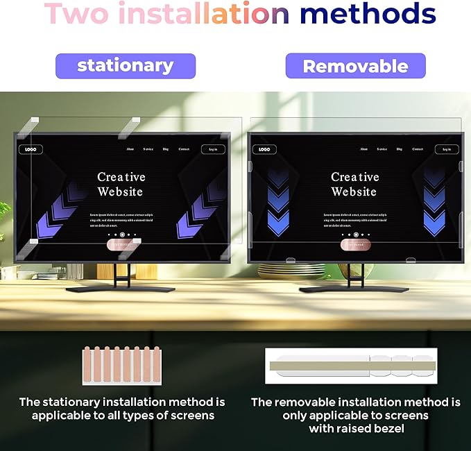 [2 Pack] 23.8 Inch Computer Privacy Screen Filter for Monitor 16:9 Aspect Ratio, Eye Protection Anti Blue Light Privacy Shield and Anti-Glare Protector, 23.8inch Removable Anti-Scratch 23.8in Protector Film