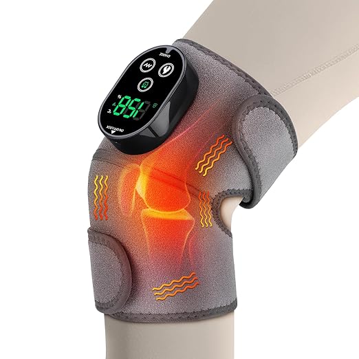 Cordless Heated Knee Massager 3-in-1 Electric Knee Massager with Heat Heating Pad Elbow Shoulder Pain Relief,Heated Knee Brace for Arthritis with Massage with 3 Vibration & 6 Heating Modes