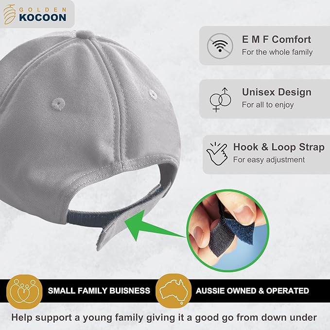 Golden Kocoon®- E.M.F Cap Hat- Bamboo Faraday Fabric Liner- 5.g, Cell Towers, Bluetooth, Smart Meters & WiFi