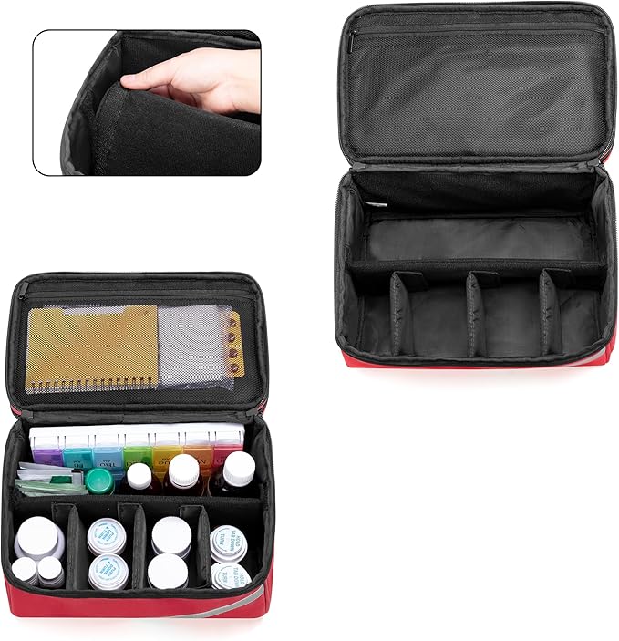 Trunab Medicine Storage and Organizer Bag Empty, Pill Bottle Organizer with Portable Small Pouch, Home First Aid Box for Emergency Medication, Supplements or Medical Kits (Bag Only)(Patent Design)