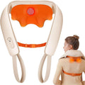 KNQZE Neck and Shoulder Massager with Heat, Cordless Back and Neck Massager, Upgraded Graphene Heating, 4D Shiatsu Deep Kneading Massage for Shoulder, Back Pain Relief (Beige)