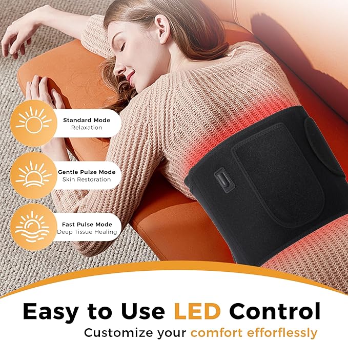 Red Light Therapy Belt with 210 LEDs, Infrared Red Light Therapy for Body, 22W Infra Light Wrap with Timer for Back Waist, Birthday Christmas Gift for Women Men Mom Father Lover