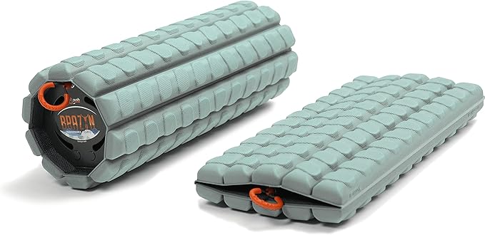 Brazyn Morph Foam Roller: Collapsible Travel Foam Roller for Back Pain Relief, Workout Muscle Recovery, Back Massager, Deep Tissue Leg Massage, Back Cracker (Sage, Deep Tissue)
