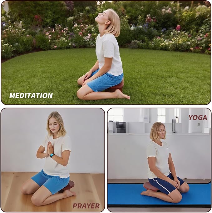 Meditation Bench - Ergonomic Kneeling Stool for Yoga & Prayer, Portable Floor Seating for Home, Office, Travel | Zen & Mindfulness