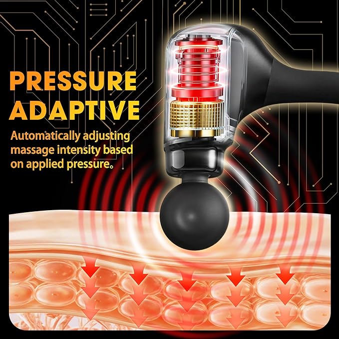 Massage Gun with Upgraded Extension Handle, Back Massager for Pain Relief, Massage Gun Deep Tissue with 4 Massage Heads, Handheld Massager for Neck Shoulders Waist Arm Legs, Black