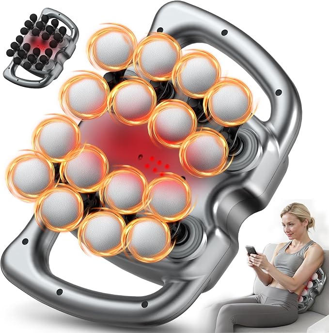24 & 16 Head Massage Gun Deep Tissue, Body Massage for Back, Shoulders, Neck, Legs, Foot, Massage Gun deep Tissue, Percussion Massager with 9 Modes & 30 Levels Body Muscle Pain Relief