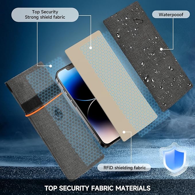 Faraday Bags for Phones 2 Pack Go Dark Bags for Cell Phones, Signal Blocking Case, RFID Blocking Pouch for Privacy Protection Gray