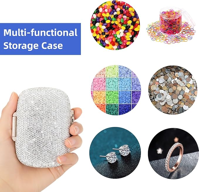 Pill Organizer with Labels Bling Pocket Pill Case with Stickers Travel Medicine Kit Holder Small Purse Pill Box Container Portable Mini Medication Storage (White & 300 Labels)