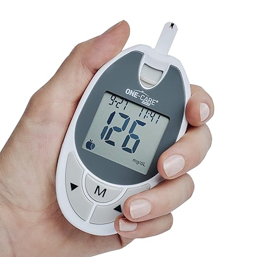 ONE-CARE PRO Glucose Meter, Blood Glucose Monitor for Diabetes Testing, Blood Sugar Monitor Device, Digital Glucometer for Home and Professional Use, Blood Sugar Testing Monitor