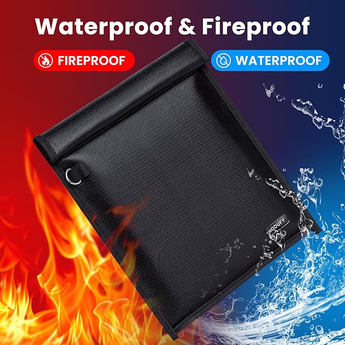 Hodufy Faraday Bag for Laptops (20 x 15 inches), Faraday Cage, Faraday Bags for Phones & Key Fobs, Fireproof & Water Resistant Bag, Anti-Theft Pouch, Anti-Hacking Case Blocker(Black)