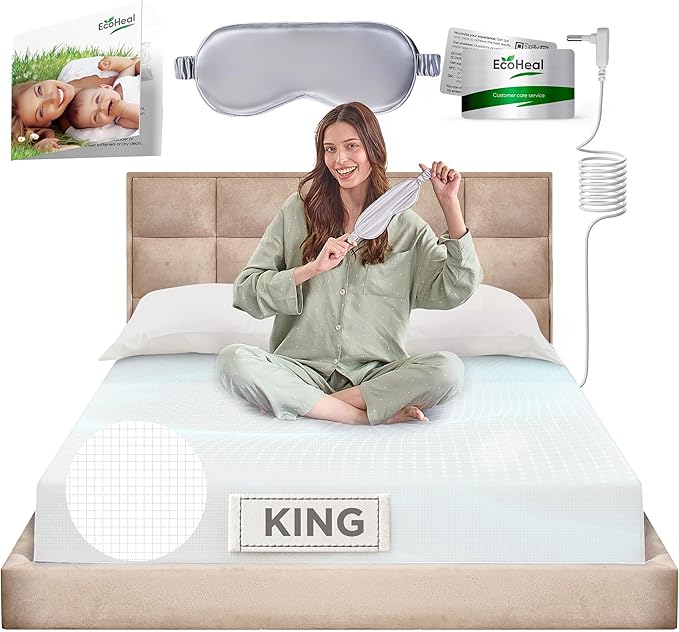 Earth Grounding Sheets King Size with 12% Silver Fiber & 4% Silk & 84% Cotton - White - Quality Certified Grounded Well Bed Sheet - Conductive Fitted Sheet for Better Sleep
