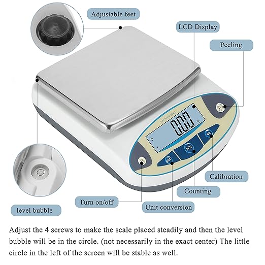 Bonvoisin Lab Scale 3000gx0.01g High Precision Electronic Analytical Balance 0.01g Accuracy Laboratory Precision Digital Scientific Scale (3000g, 0.01g)