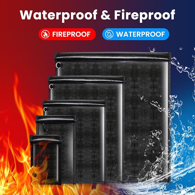 5 Pack Faraday Bags for Laptops & Tablet & Radio & Phones & Car Keys, Faraday Cage, Faraday Key Fob Protector, Waterproof & Fireproof RFID Bag, EMP Bags for Electronics
