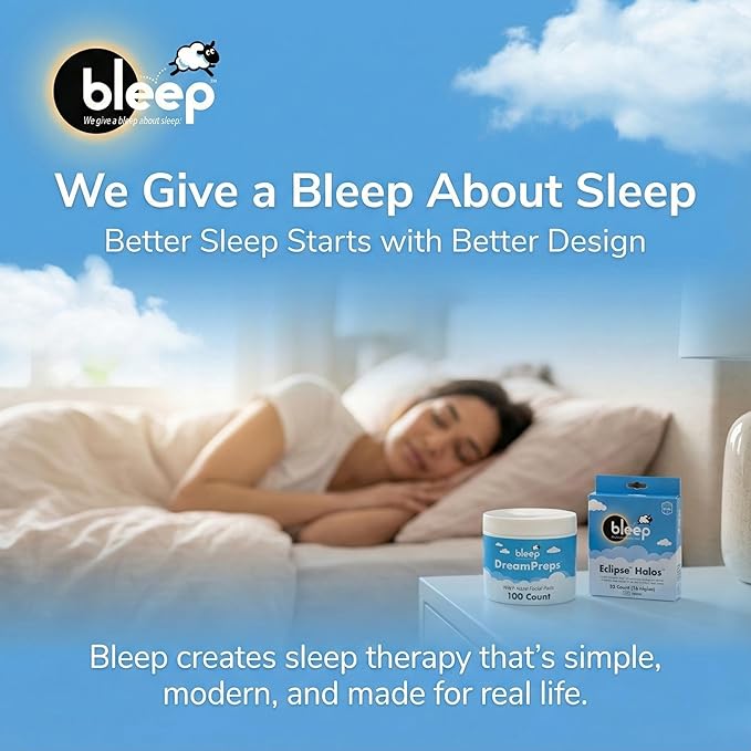 Bleep Eclipse Magnetic Frame & 96 Halos - Maskless C PAP Nose Mask for Sleep Apnea CPAP Machine - MagSeal Ports for Eclipse Frame, BPA, Corn & Headgear-Free - CPAP Accessories Supplies - 48-Day Supply