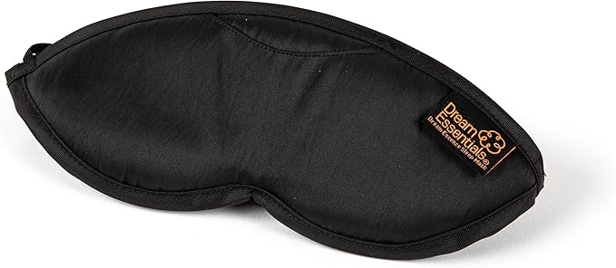 Dream Essentials Dream Essence Aromatherapy Sleep Mask, Handmade in The USA, Comes with Removable Organic French Lavender Sachet (Midnight Black)