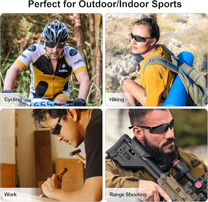 xaegistac Shooting Glasses Anti-fog Shooting Range Eye Protection, Adjustable Safety Glasses with Zipper Hard Case