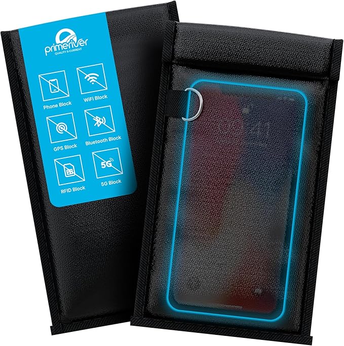 Faraday Bag – Anti-Theft & Distraction-Free Signal Blocking Pouch | RFID Protection for Phones, Keys & Cards | Fireproof & Waterproof | Ideal for School, Work & Travel Black