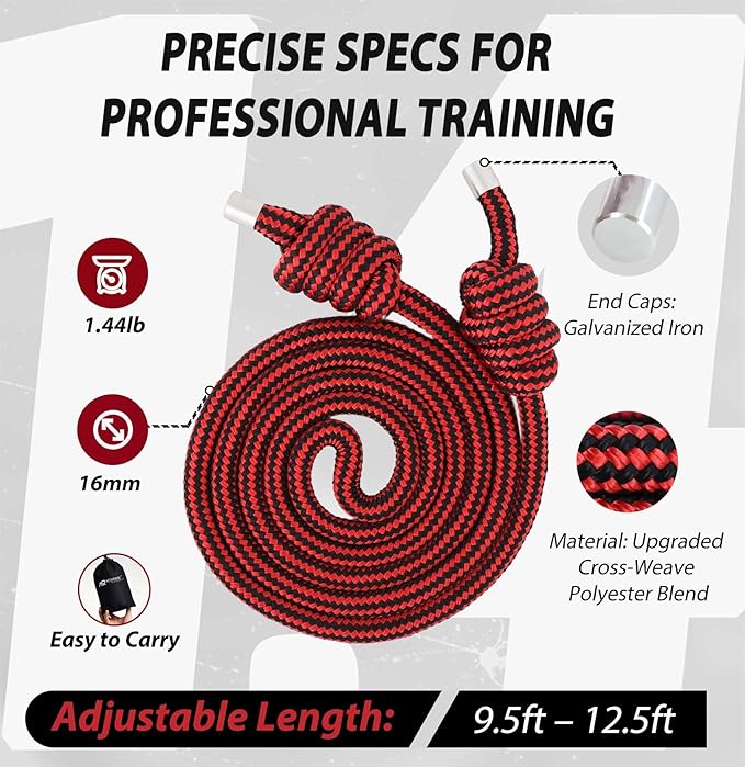Flow Rope Weighted Fitness Jump Rope for Women Men Workout, Adjustable 1.44lb Heavy Rope for Adult Exercise, Mobility & Coordination Training at Home Gym & Outdoors
