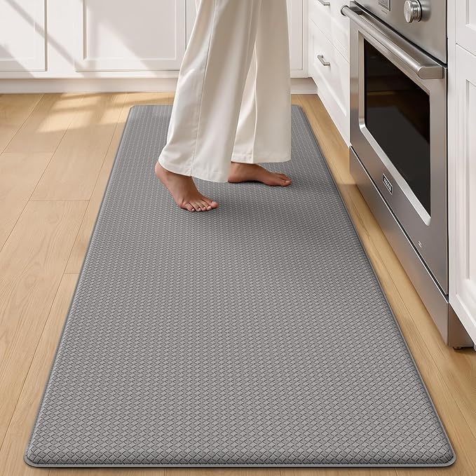 Color&Geometry Anti Fatigue Cushion Kitchen Mat for Floor -24"x59",Wide,Easy Clean, Water & Oil Proof, Anti Slip, Foam Rubber Runner Rug for Front Sink Comfort Standing,Grey