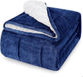yescool Weighted Blanket for Adults (15 lbs, 48" x 72", Sapphire Blue) Heavy Blanket for Sleeping Perfect for 140-160 lbs, Twin Size Breathable Blanket with Premium Glass Bead