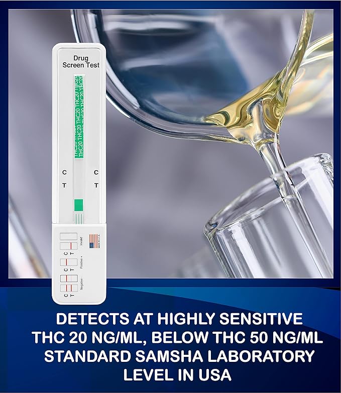 5 Pack - DrugExam Highly Sensitive Marijuana THC 20 ng/mL Single Panel Drug Test Kit - Marijuana Drug Test with 20 ng/mL Cutoff Level for Detecting Any Form of THC in Urine up to 45 Days (5)