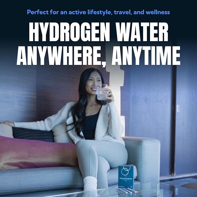 EVOLV Hydrogen Water Tablets – 12 PPM Molecular Hydrogen for Hydrogen-Rich Drinking Water - Powerful Antioxidant Support, Boost Hydration & Immunity with Elemental Magnesium & Calcium - 30 Tablets