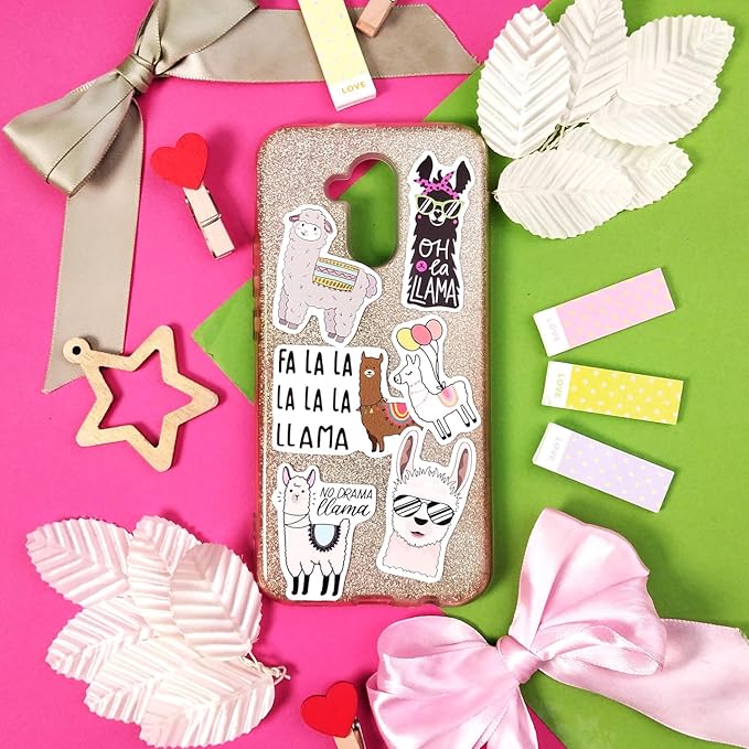 BulbaCraft 100Pcs Llama Stickers for Water Bottles & Laptop Decals - Llama Party Supplies, Gifts for Women & Men