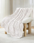 Ultra-Soft 15lb Weighted Blanket for Adults, Plush Sherpa Fleece Reversible Weighted Throw Comfort for Relaxation & Cozy Evenings, Hug-Like Security, Evenly Distributed, W48 x L72, Cream White