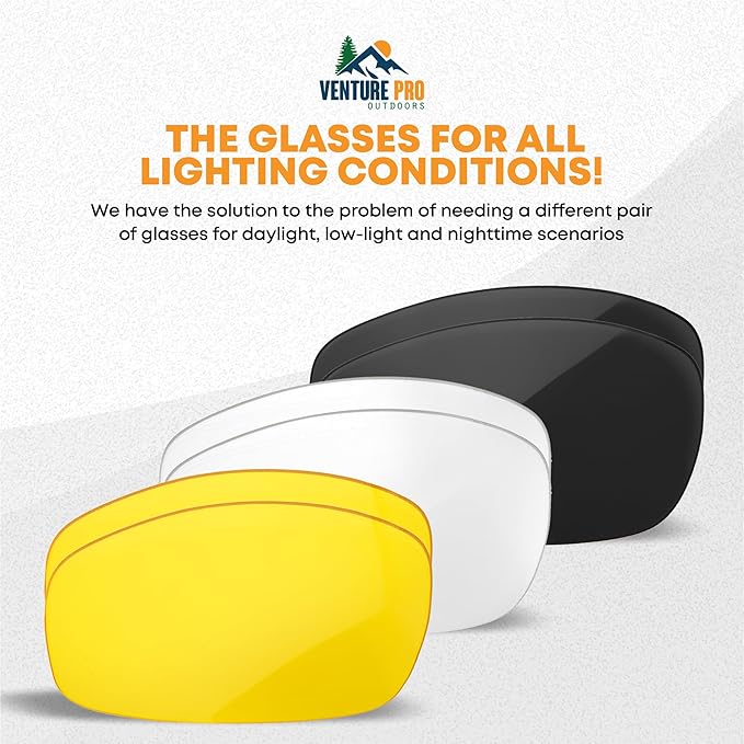 Safety Glasses Kit with Interchangeable Lenses, Anti-Scratch UV Protection, Sport Shooting Hunting Eye Protection for Men and Women, Stylish Impact Resistant Z87 Eyewear