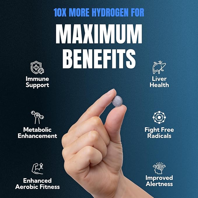 EVOLV Hydrogen Water Tablets – 12 PPM Molecular Hydrogen for Hydrogen-Rich Drinking Water - Powerful Antioxidant Support, Boost Hydration & Immunity with Elemental Magnesium & Calcium - 30 Tablets