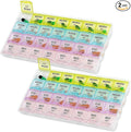 MEDca Pill Organizers - (2 Pack) Large Pill Organizer with Weekly and Daily 4-Times-A-Day Compartments for Morning, Noon, Evening, Night - BPA-Free, Portable and Travel Friendly Pill Boxes Case
