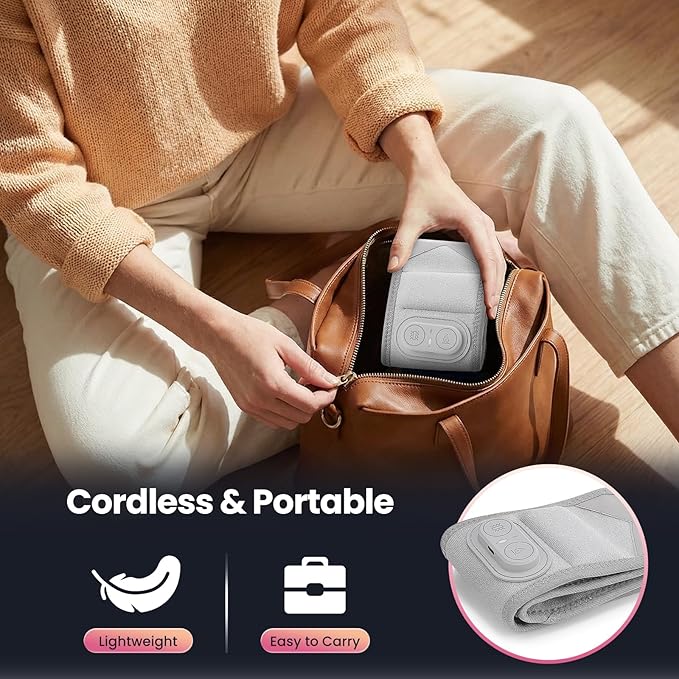 Cordless Wrist Heating Pad Wrap, Heated Wrist Brace with Vibration, Heated Wrist and Hand Massager, 3 Heat Levels, 3 Massage, Rechargeable Heating Pad for Wrist and Hand, Elbow, Ankle
