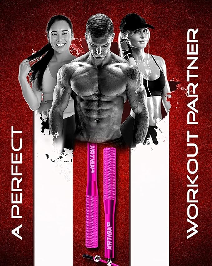WOD Nation Aluminum Handle High Speed Adjustable Jump Rope for Women and Men - Perfect Skipping Rope for Boxing, Fitness, Workout