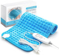 Electric Heating Pad for Back Pain Relief & Cramps - 6 Heat Settings,Auto Shut Off,Moist Heat Options,Portable Heated Pads for Neck/Shoulder Machine Washable Gift for Men Women,Blue,12"x24"