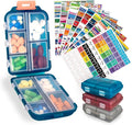 3 Pack Pill Organizer Travel Case - 10 Compartments Large Weekly Pill Container with 420 Labels, Double Lock Design, Portable for Home/Travel/Purse