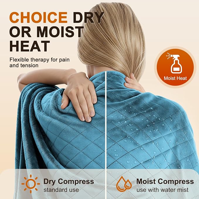 Heating Pad for Back & Period Cramps – 35"x20" King Size, Electric Heating Pads for Shoulder Neck Knee Arms, Dry/Moist Heat, 6 Heating & Auto Off, Machine Washable, Birthday Gifts for Women & Men